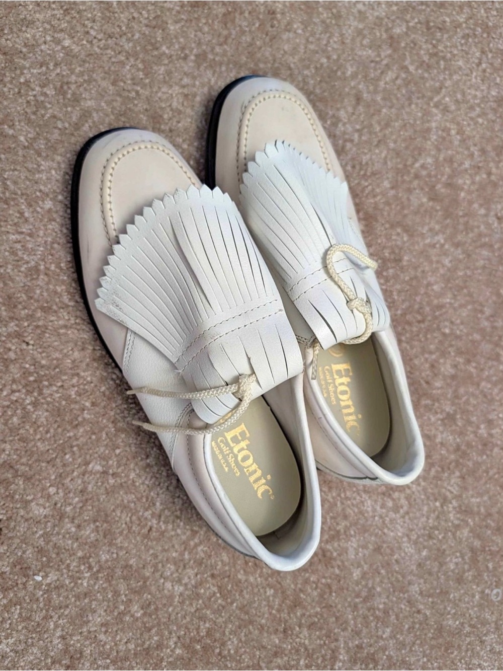 Etonic Cream Fringe Kiltie Golf shoes